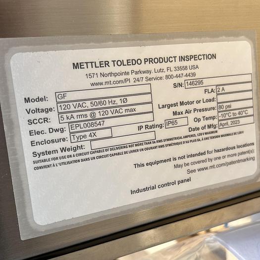 Used Mettler-Toledo Safeline Gravity Fall Metal Detector