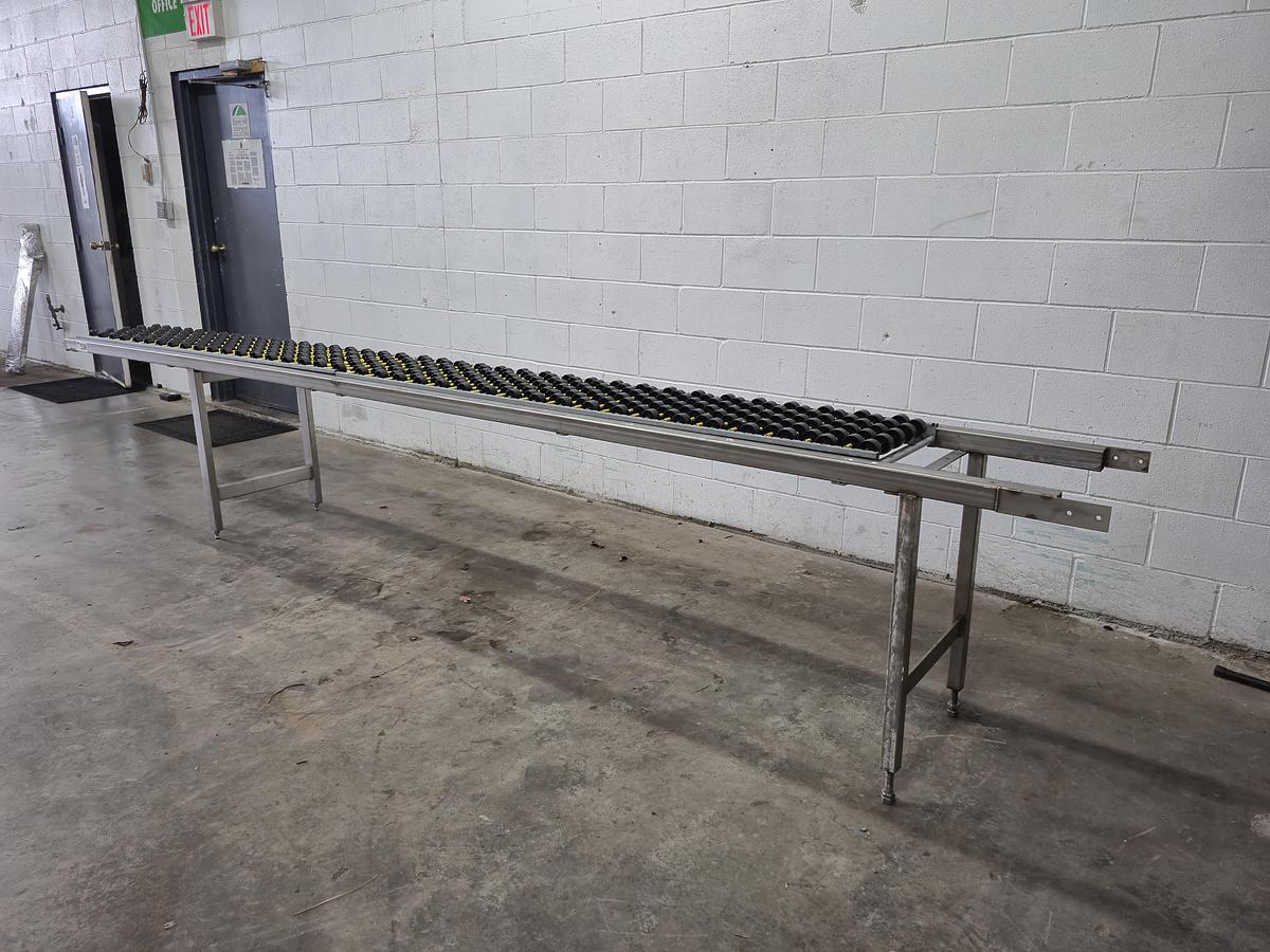 Used 12.8 Ft Gravity Roller Conveyor