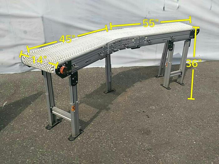 Used 10' long by 14" wide Conveyor with Bend