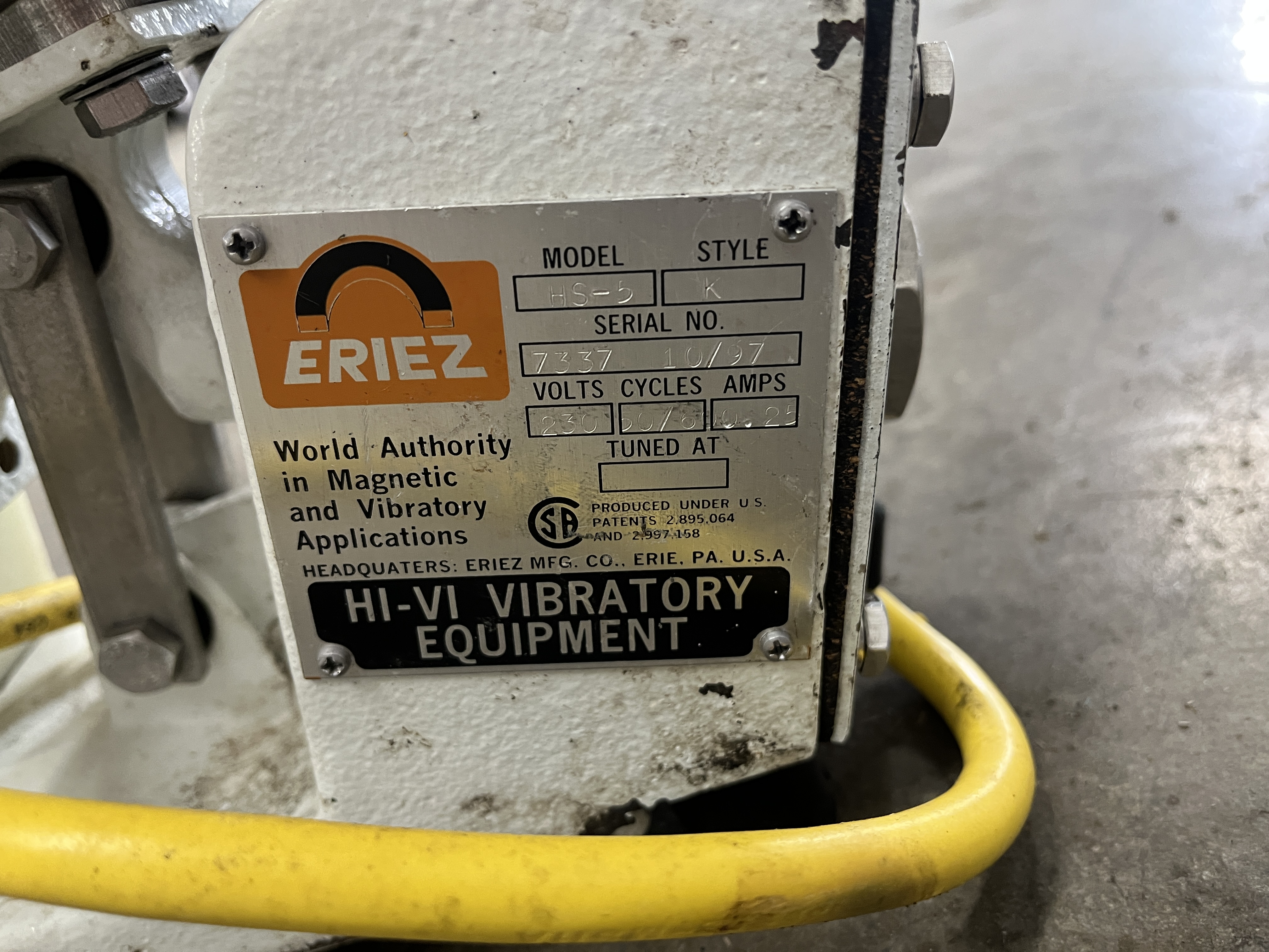 Used Eriez HS-5 Hi-Vi Vibratory Feeder
