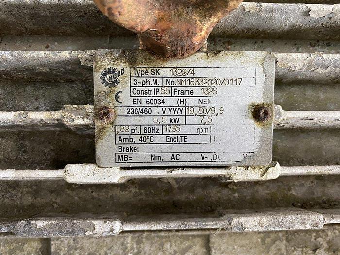 Used NORD 7.5 Hp Foot-Mount Gear Motor & Reducer