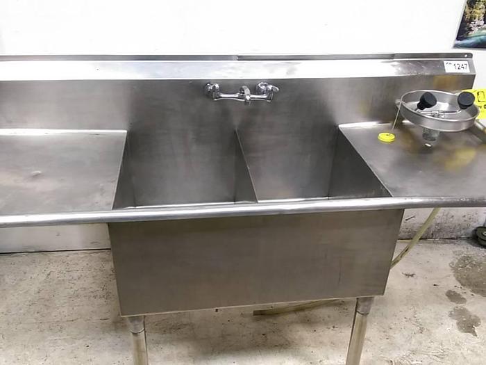 Used 76" x 28" 2-Compartment S/S Wash Sink