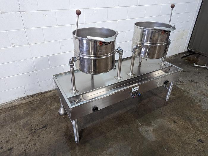Used Groen Twin 10 Gallon Tilting Kettles