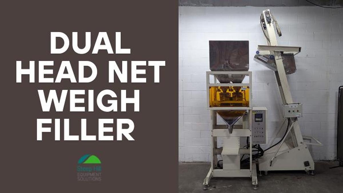 Used Dual Head Net Weigh Filler with Bucket Elevator Infeed
