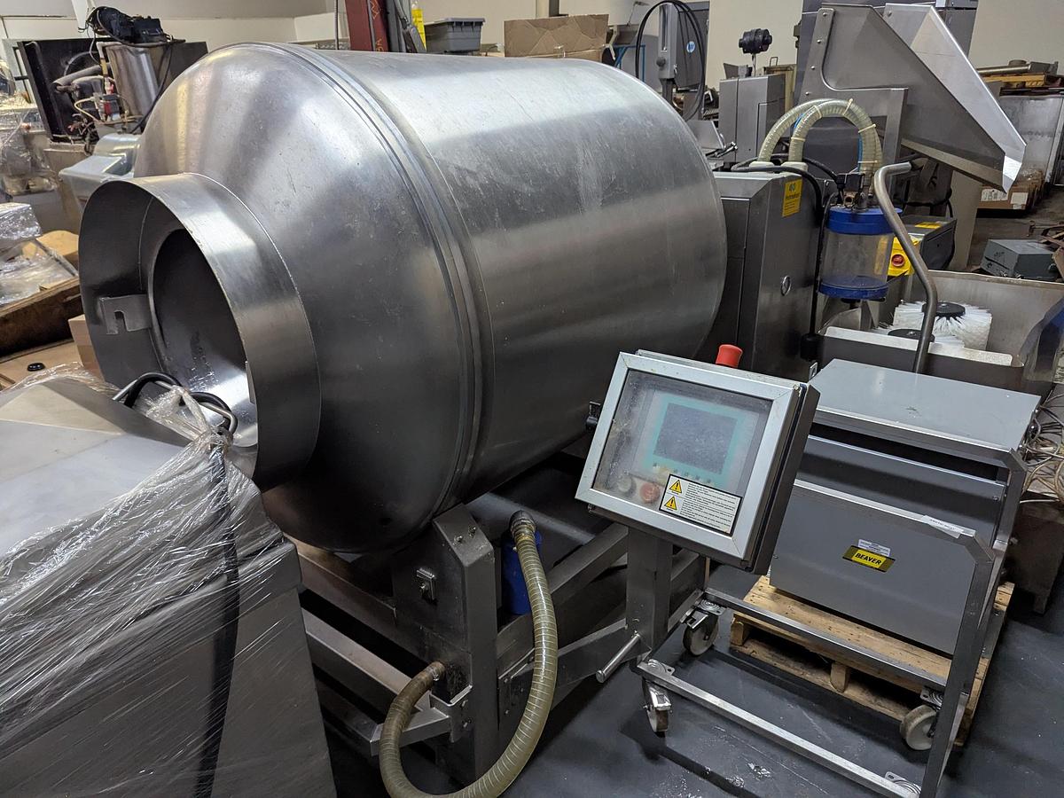 Used Henneken Vacuum Tumbler with Buggy Dumper