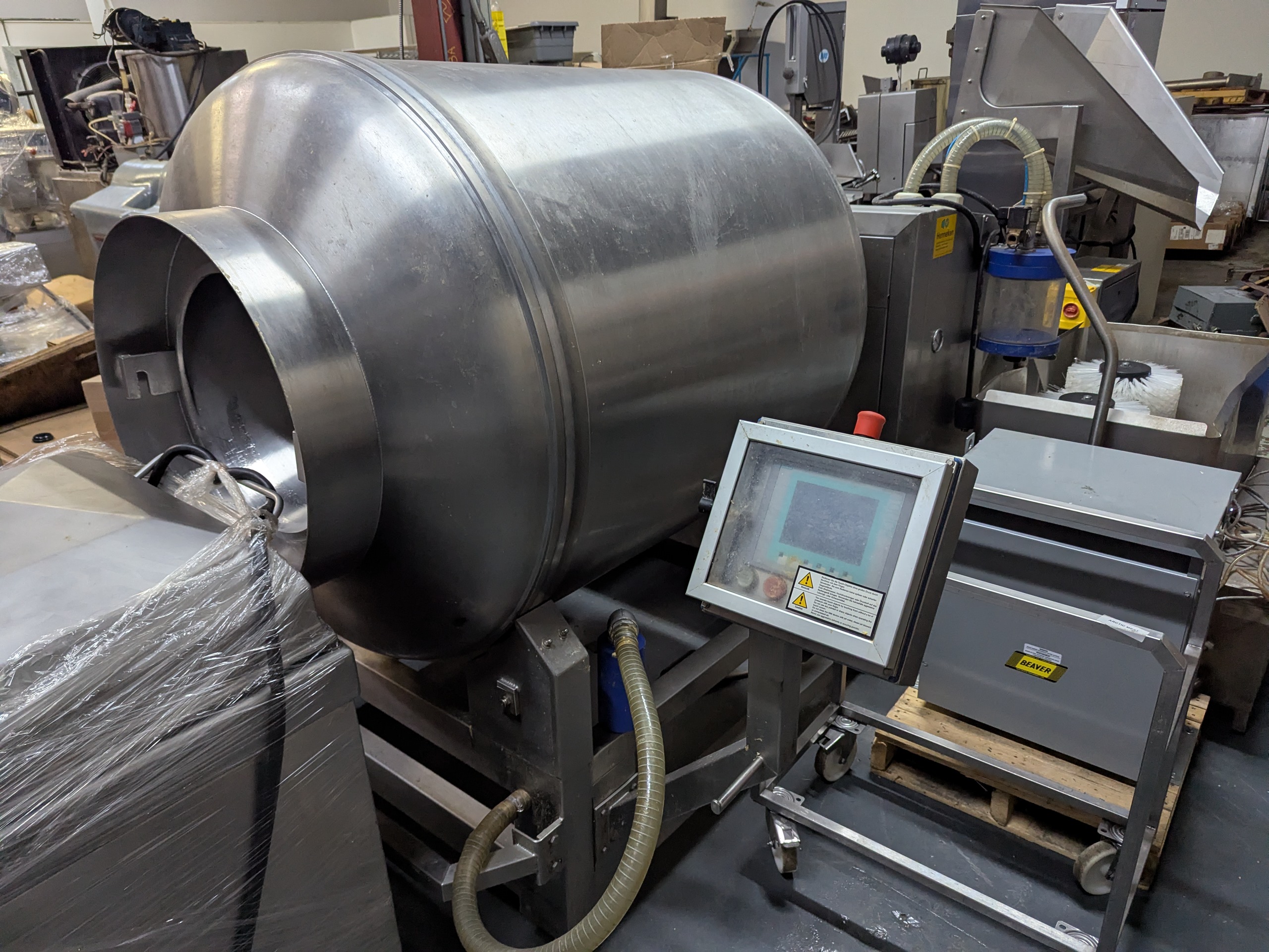 Used Henneken Vacuum Tumbler with Buggy Dumper