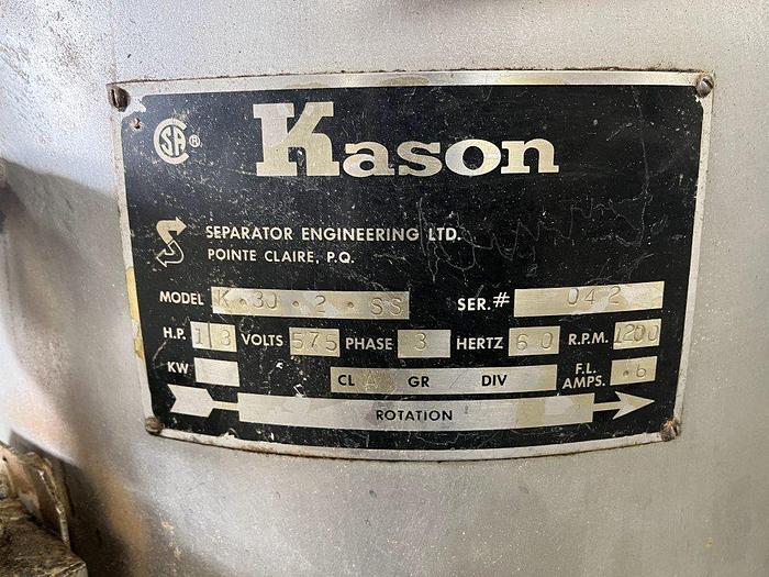 Used Kason K30-2-SS Vibrating Screen Separator