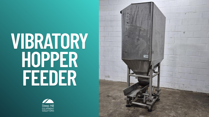 Used Stainless Steel Hopper with Vibratory Feeder on Load Cells