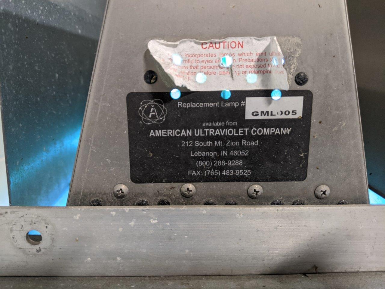 Used American UV CE-36-4 Reflector Lights & Frame