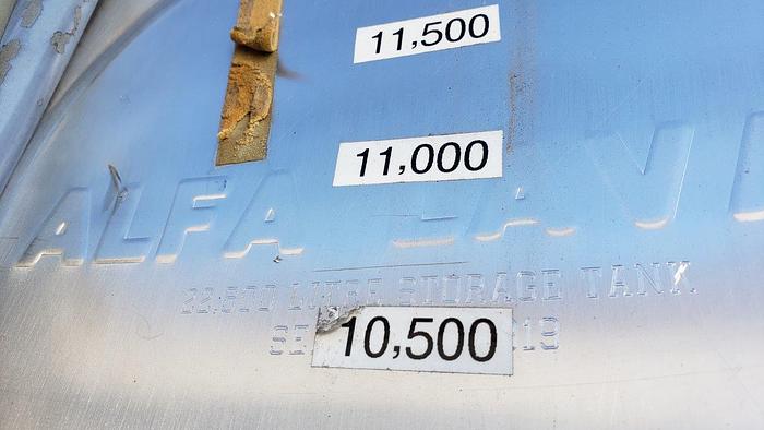 Used Alfa Laval 6,000 Gallon SS Insulated Dairy Tank