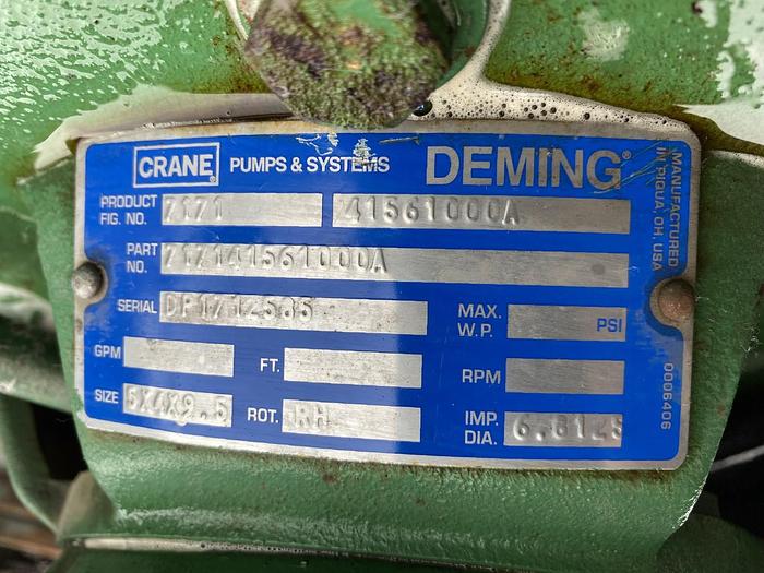 Used CRANE Deming Motor-Mount Centrifugal Pump