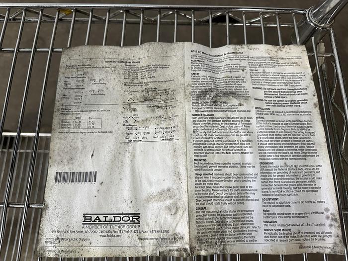Used Baldor 3/4 HP Electric Motor