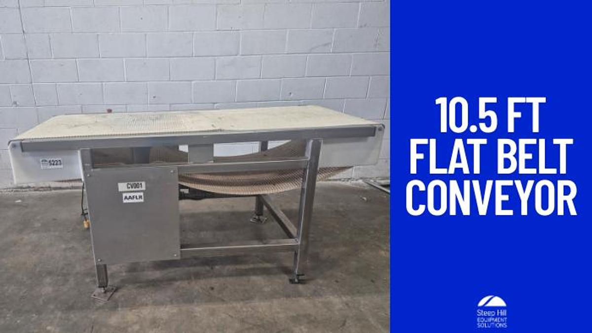 Used 5.10 ft Flat Belt Conveyor 