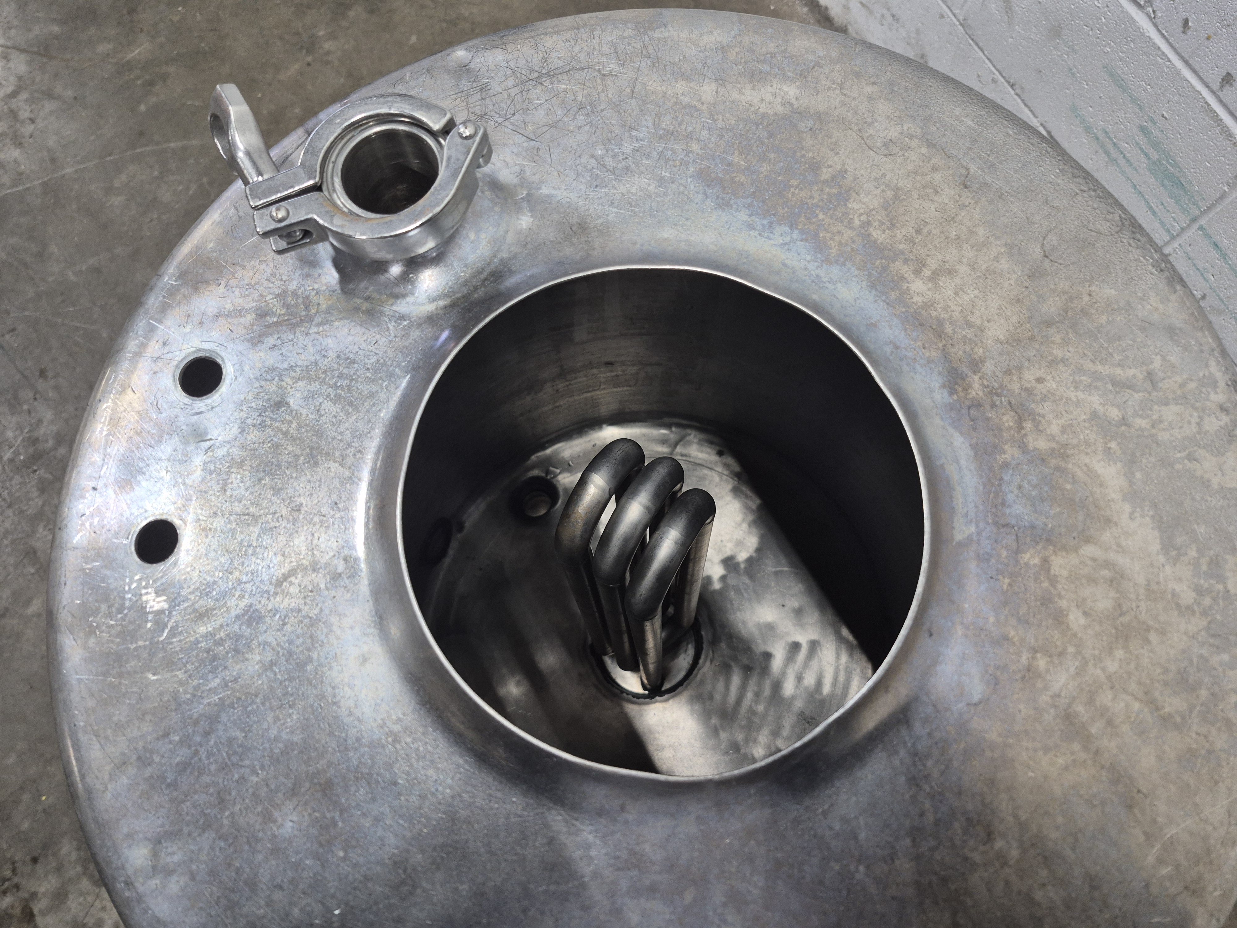 Used SS 20 Gallon Tank with Heat Exchange Pipe