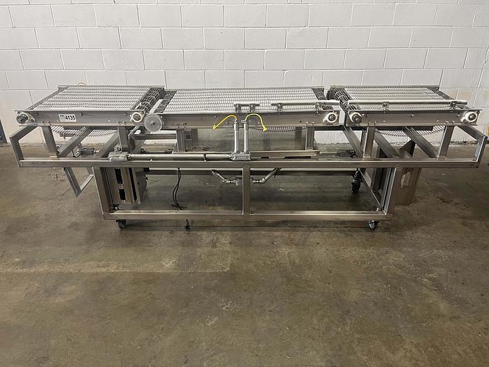 Used Three-Section Wire Conveyor with Rails