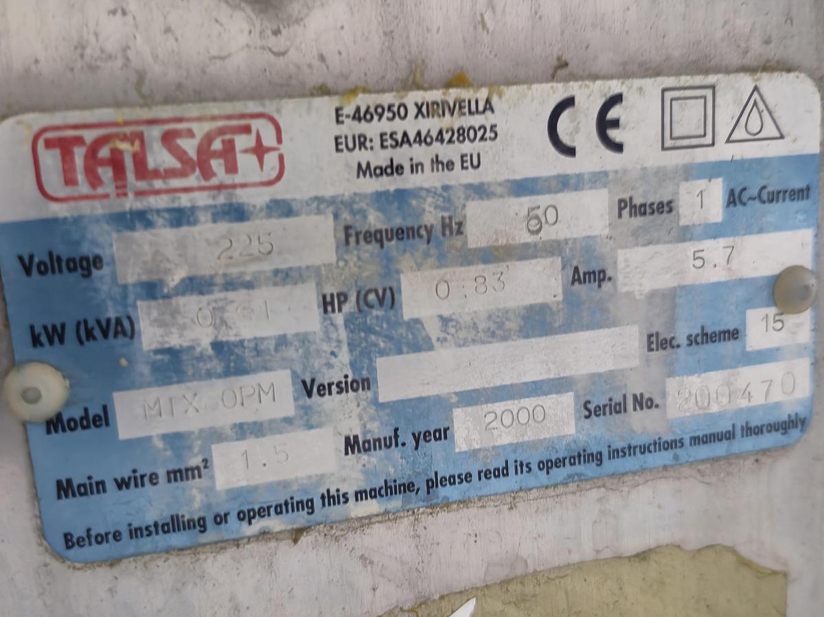 Used Talsa MIX 30 PM Commercial Food & Meat Mixer