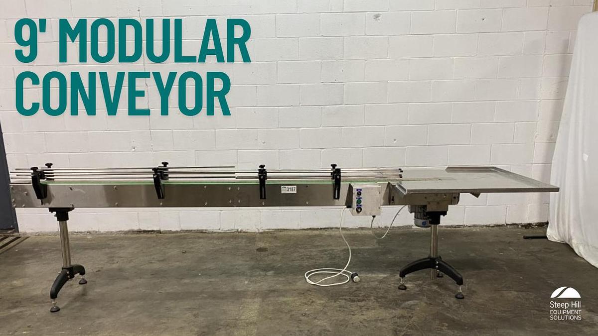 Used 9' Modular Conveyor with Accumulation Table