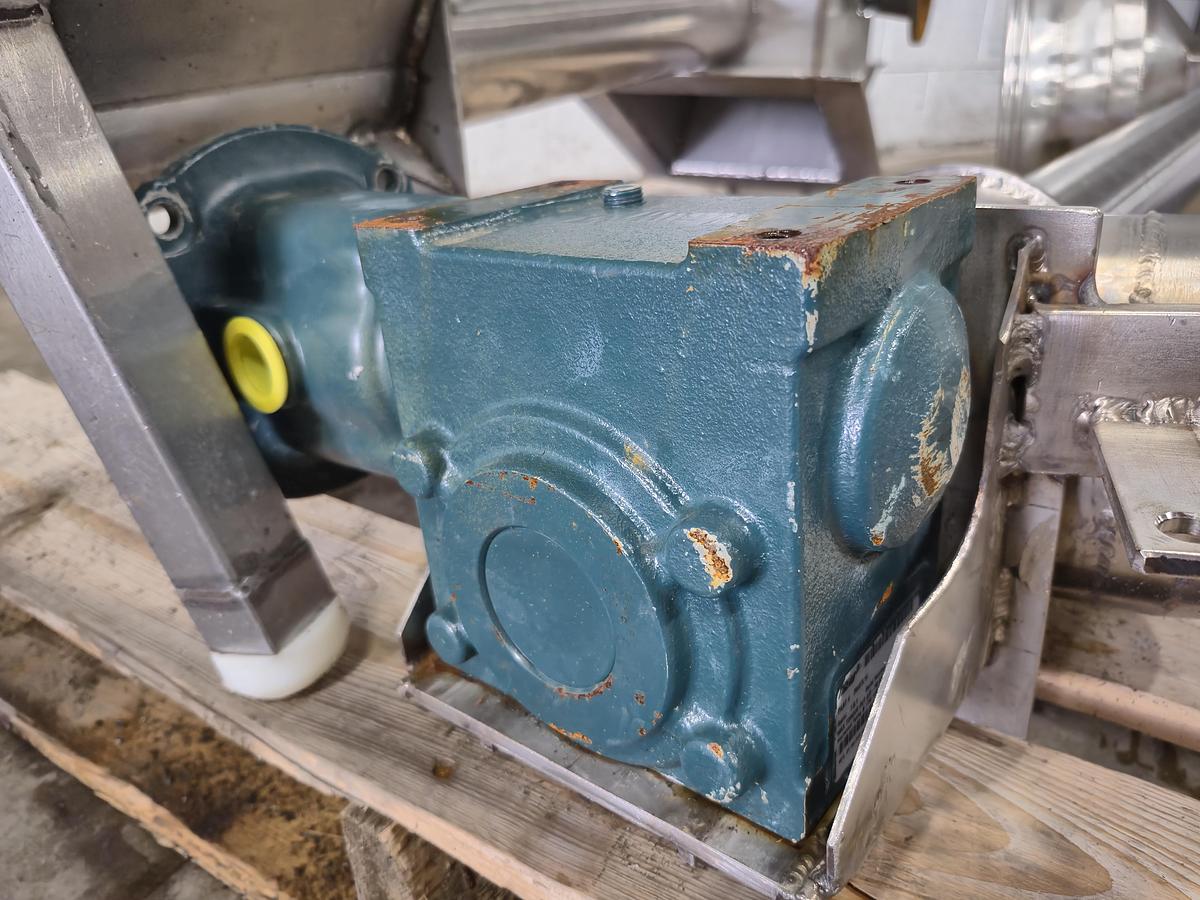 Used Stainless Steel Sanitary Screw Conveyor with Hopper and Drive Motor