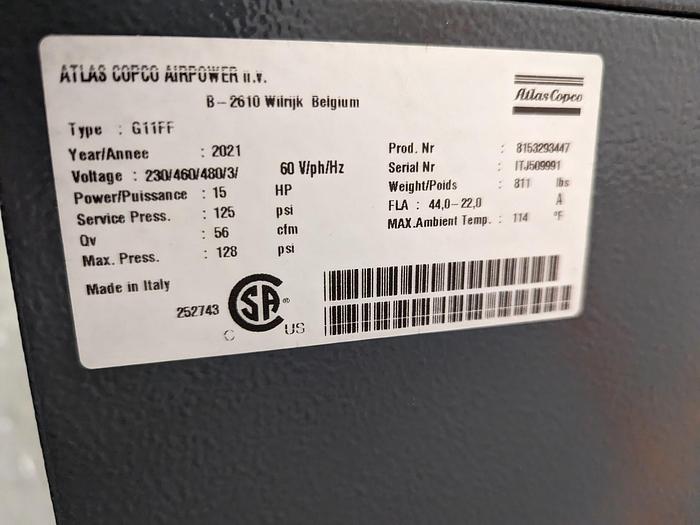 Used Atlas Copco G11FF Air Compressor