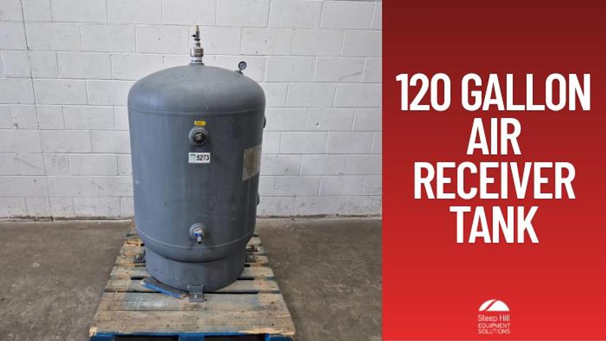 Used Buckeye Boiler Company 120-Gallon Vertical Air Receiver Tank