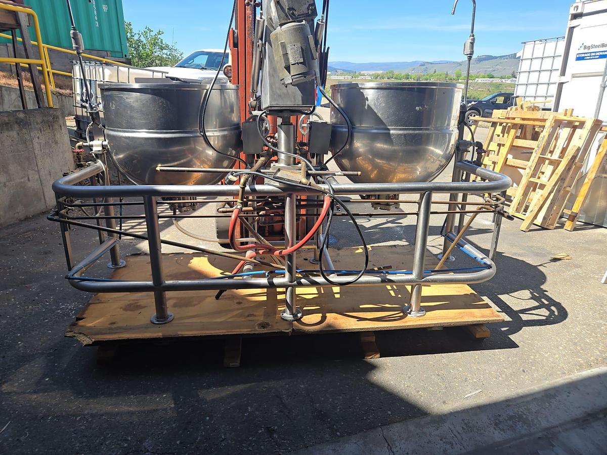 Used Twin Groen 80 Gallon Kettles with Scrape Agitation