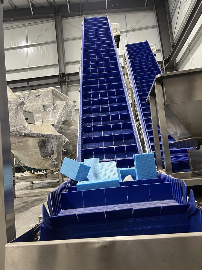 Used Foshan Samfull Packaging Machine with Z-Style Conveyors, Multihead Scales, Mezzanine and Bagger