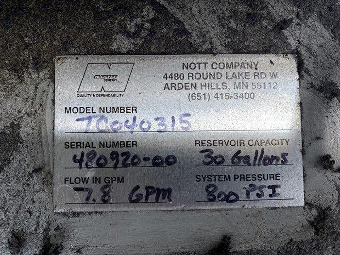 Used Nott 30 Gallon Hydraulic Reservoir