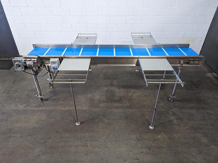 Used Custom 10' Conveyor with Removable Packaging Tables
