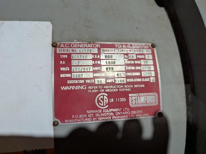 Used 286KVA Diesel Generator