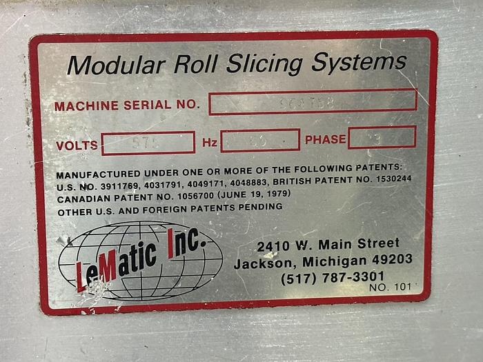 Used LeMatic BF-10 Modular Roll Slicer