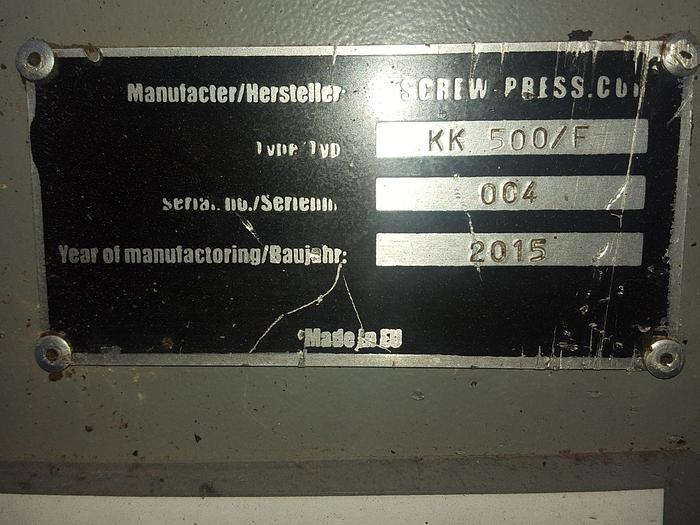 Used Vegetable Oil Press KK 500/F