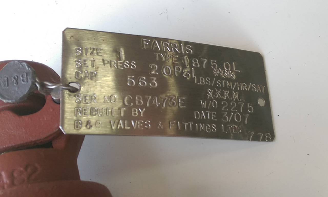 Used Farris 1" Steam Regulator