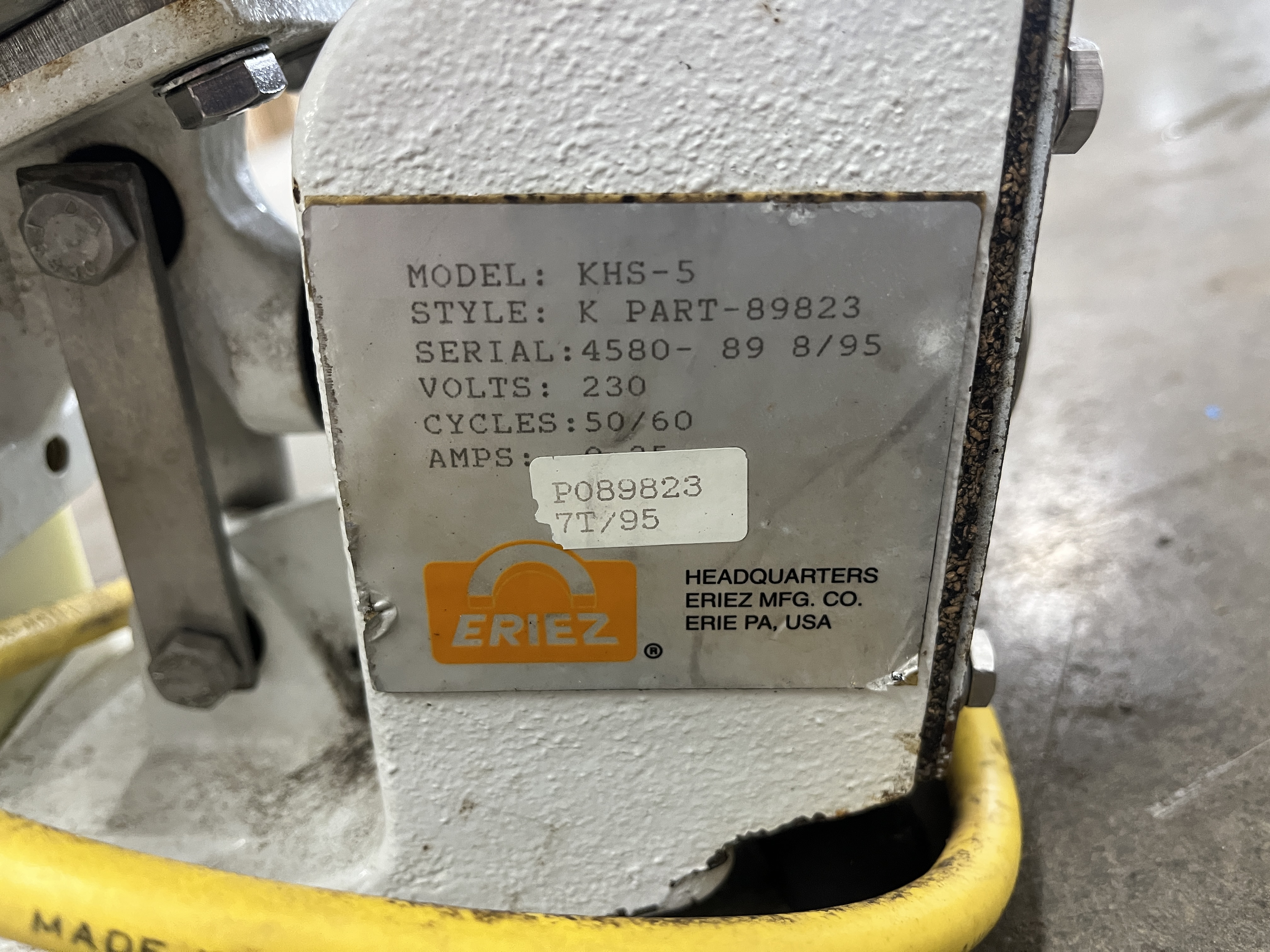 Used Eriez KHS-5 Electromagnetic Vibratory Feeder Drive