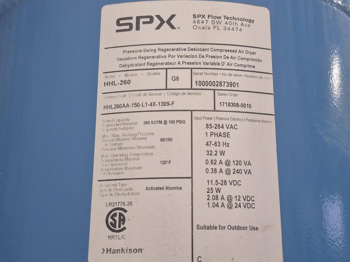 Used SPX Flow Hankison Desiccant Air Dryer
