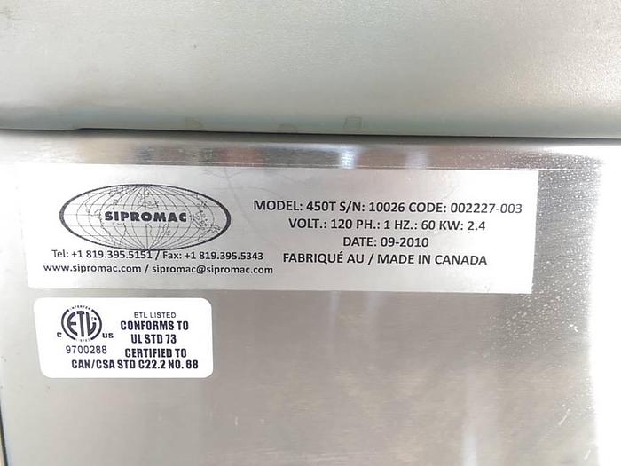 Used Sipromac 450T Single Chamber Vacuum Sealer