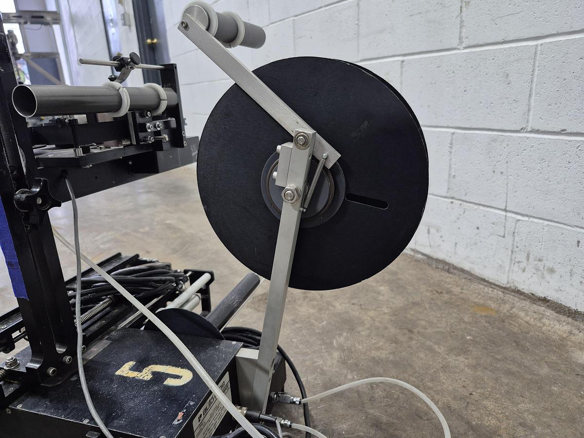 Used Auto Labe Semi-Automatic Labeller with Hot Stamp Imprinter