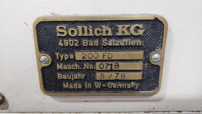 Used Sollich 200 FD Chocolate Tempering Machine