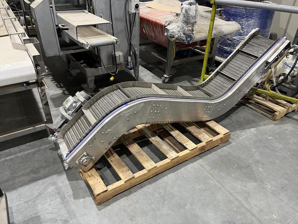 Used Cleated Wire Belt Incline Conveyor
