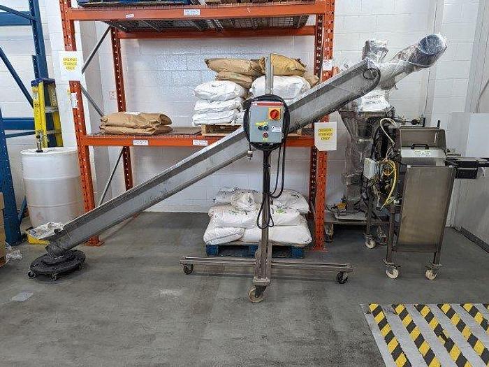 Used Hansaem Inclined Auger Conveyor
