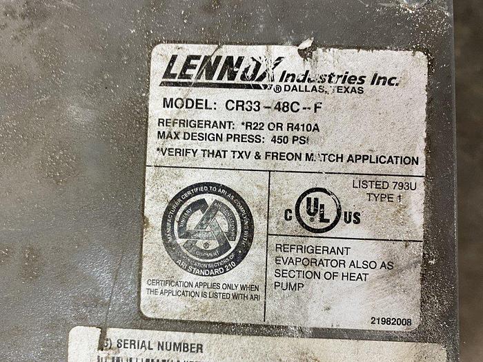 Used Lennox CR33-48C-F Evaporator Coil