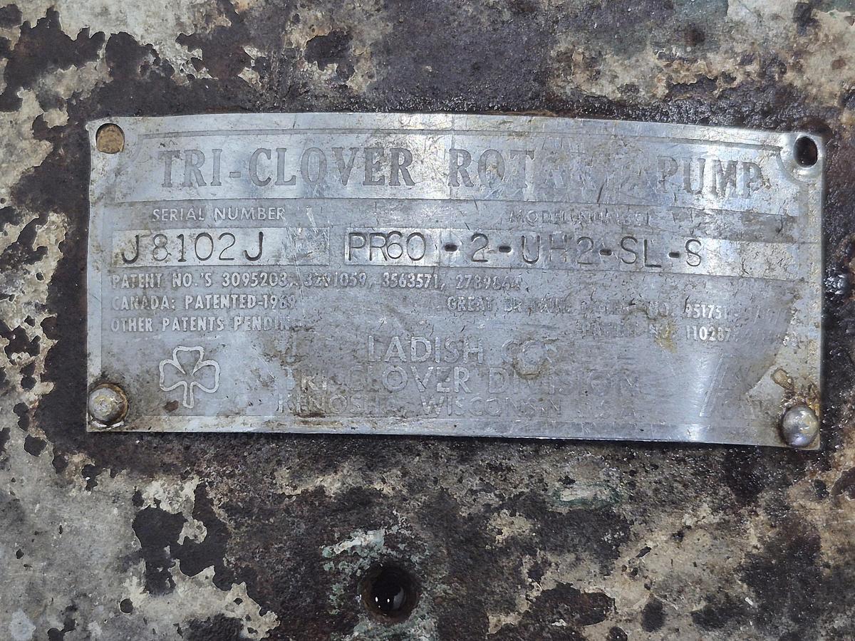 Used Tri-Clover Rotary Lobe Positive Displacement Pump