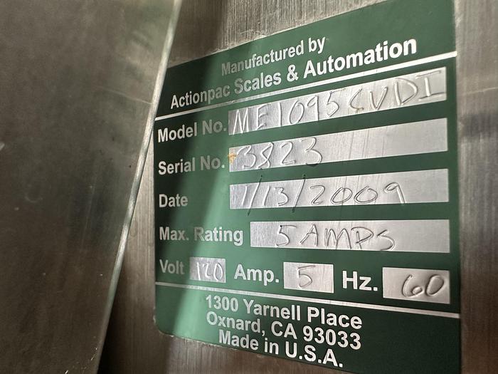 Used ActionPac Single Scale Net Weigher