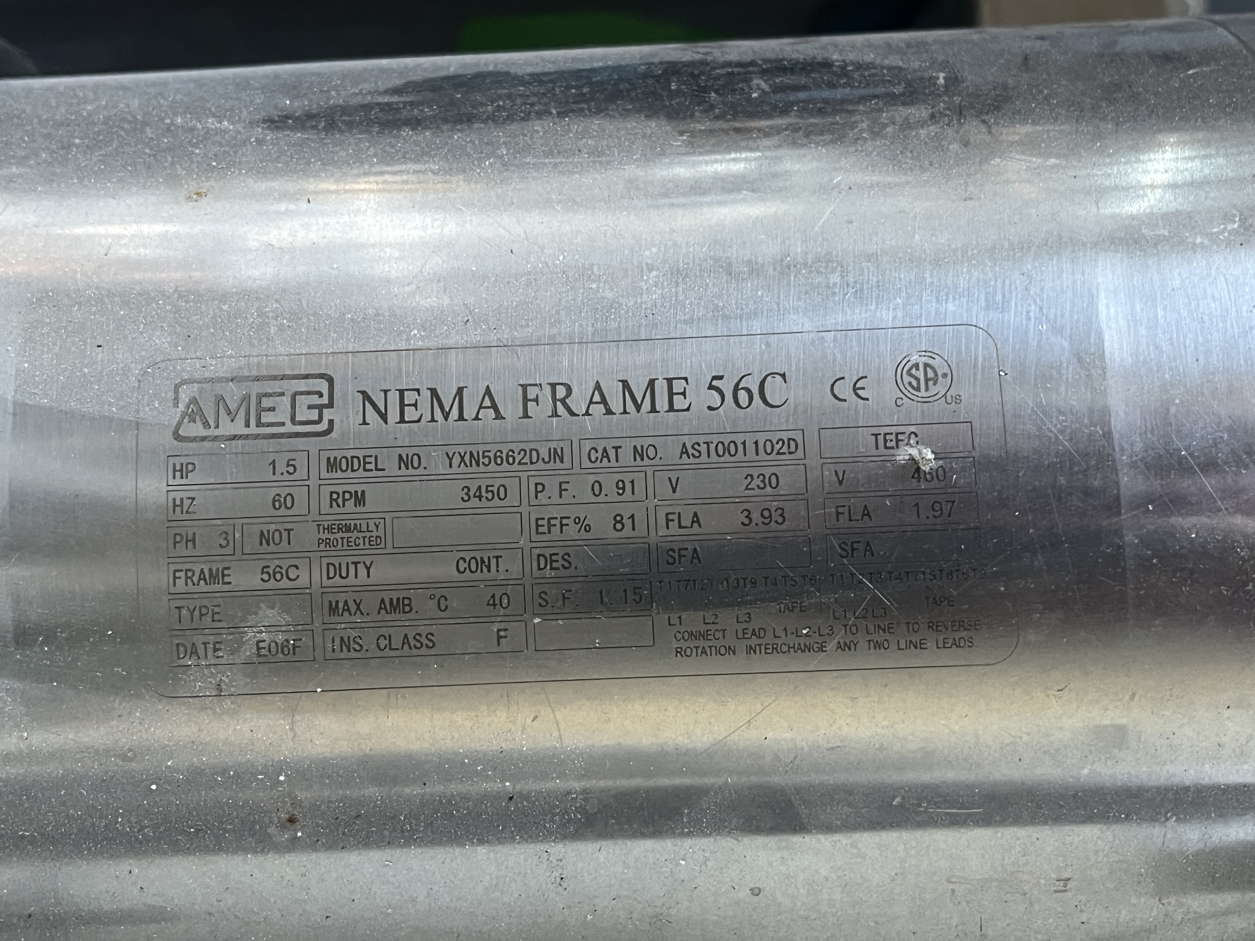 Used 1.5 HP Positive Displacement Pump