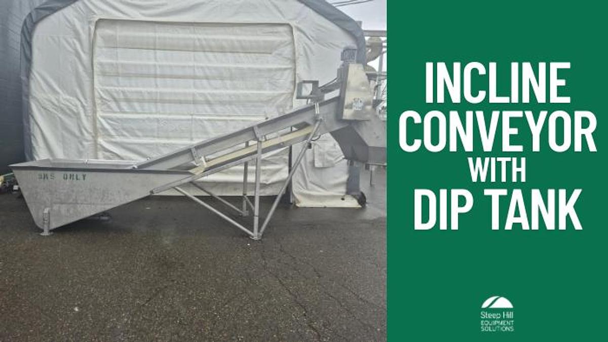 Used Incline Conveyor with Dip Tank