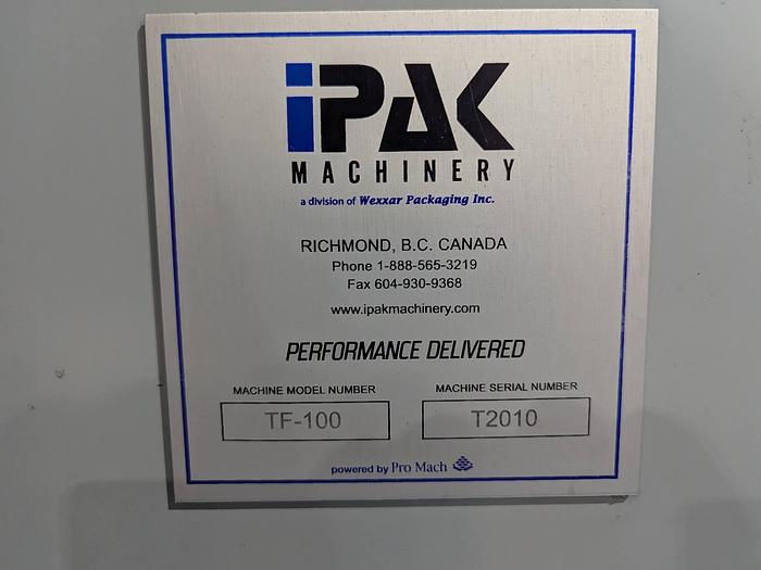 Used IPAK TF-100 Tray Former