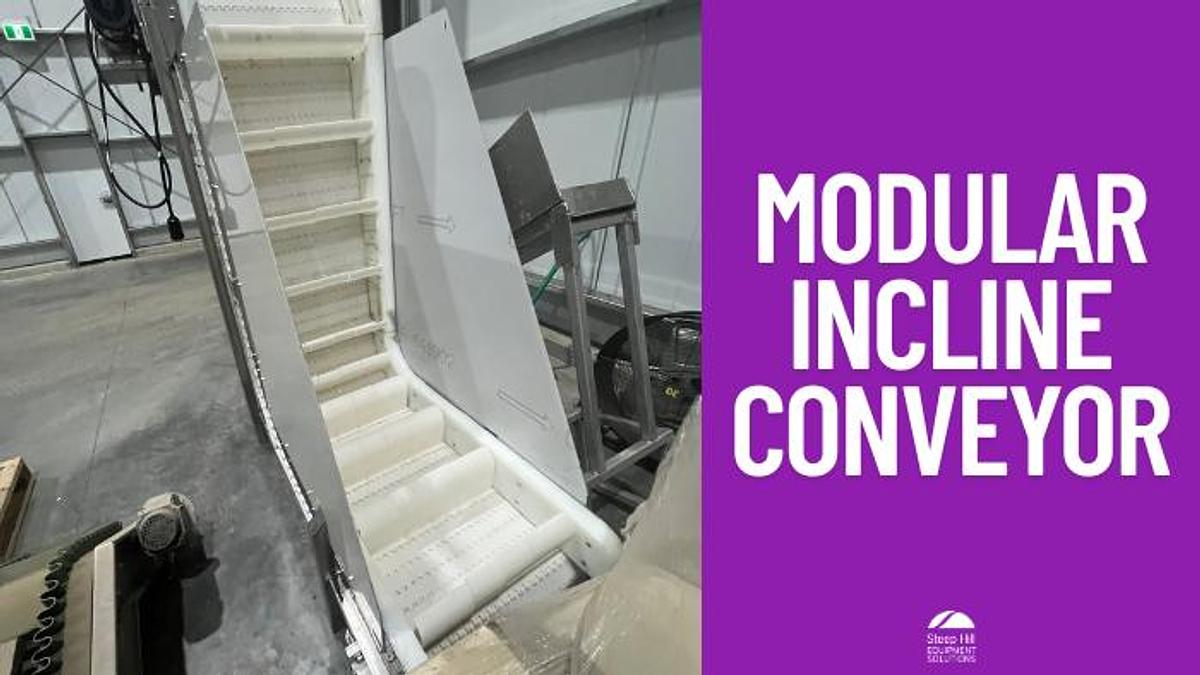 Used Cleated Modular Belt Incline Conveyor