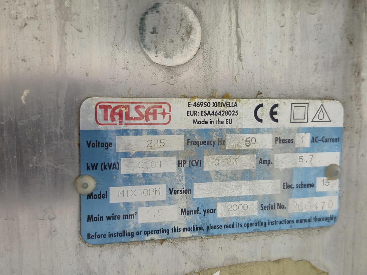 Used Talsa MIX 30 PM Commercial Food & Meat Mixer