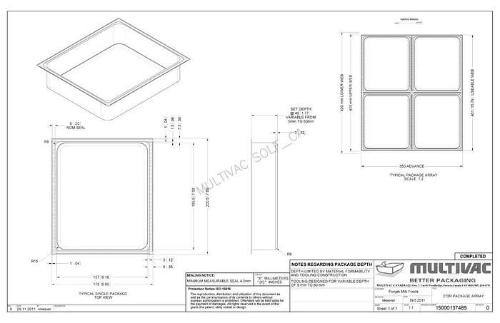 Used Multivac R145 Thermoform Packaging Machine