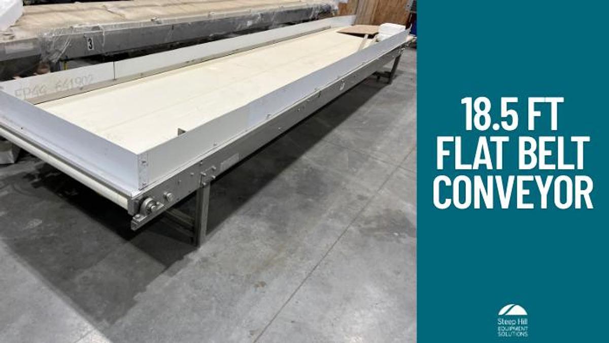Used 18.5ft Flat Belt Conveyor