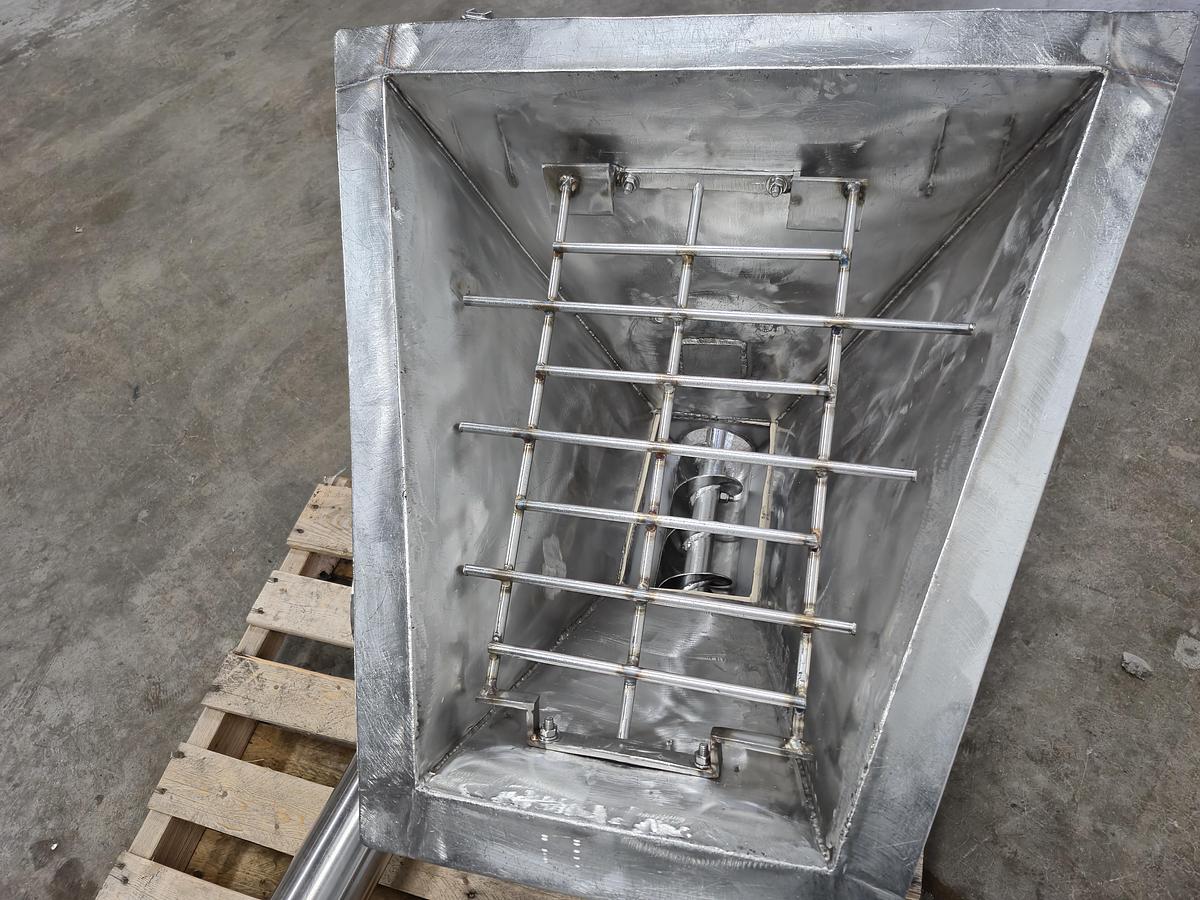 Used Stainless Steel Sanitary Screw Conveyor with Hopper and Drive Motor